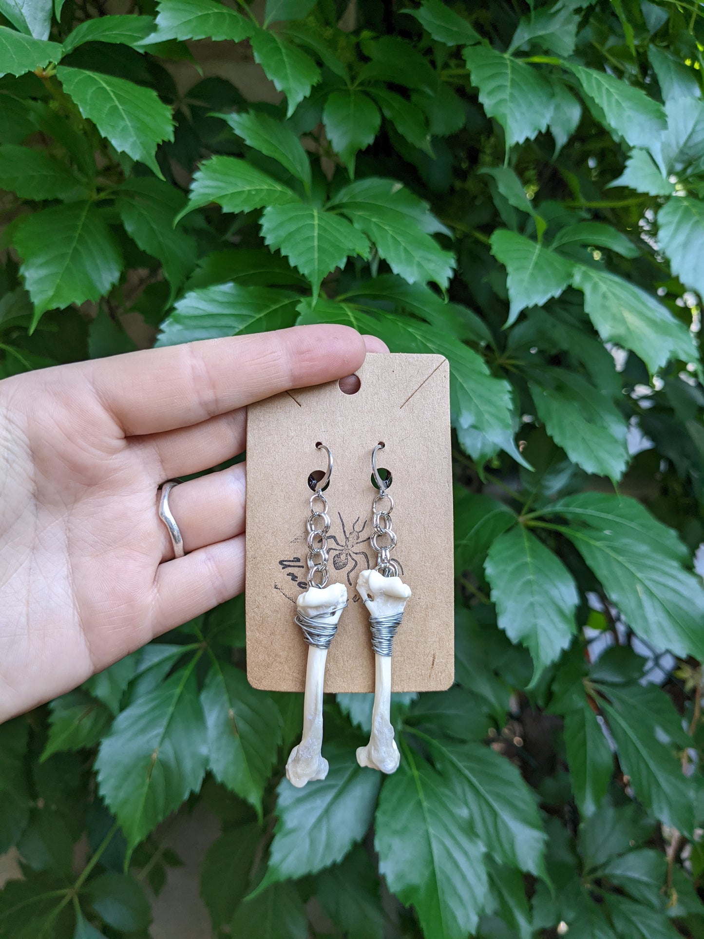Boucles d'oreilles en os de renard