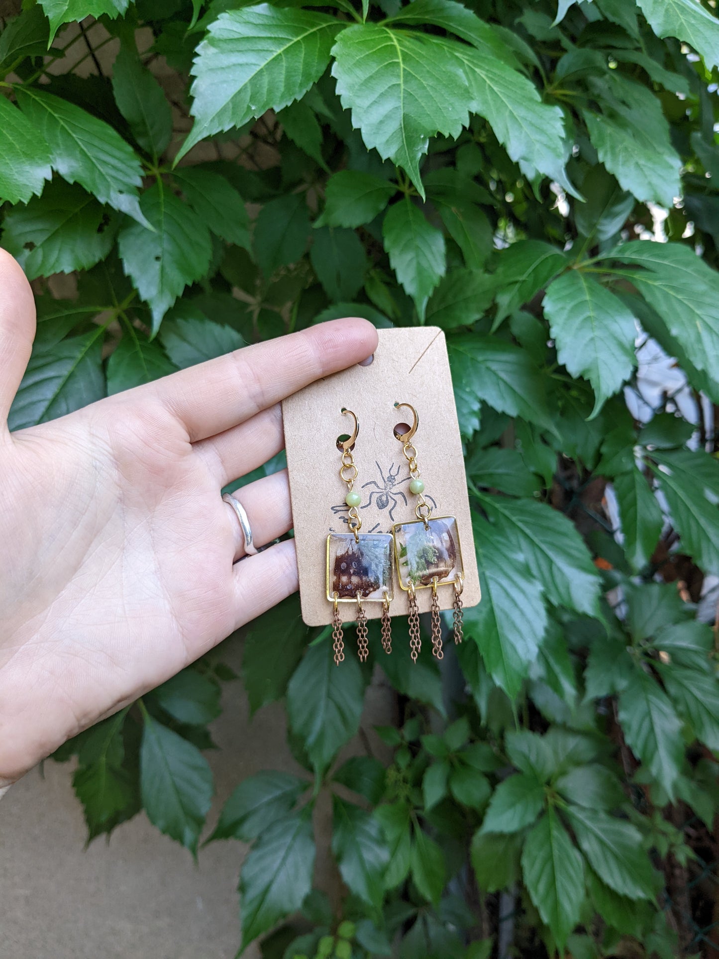 Chained butterfly earrings
