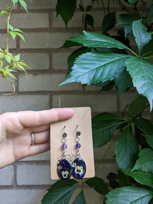 Oval pansies